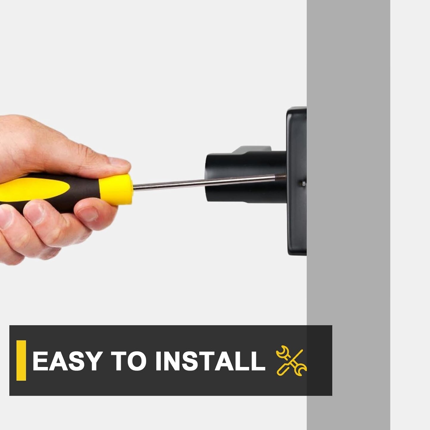 1 Pack Dummy Door Levers in Matte Black, Heavy Duty Interior Handle Lock for Closet Pantry, Non-Turning, Single Sided, Reversible for Left/Right Hand