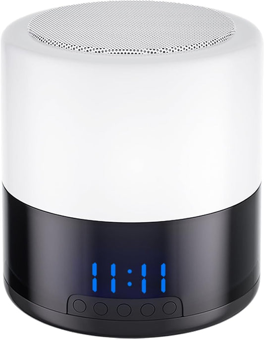 1080P Security Cameras for Home, Clock Camera,Pet Dog Camera with Night Light and Bluetooth Speaker, AI Motion Detection