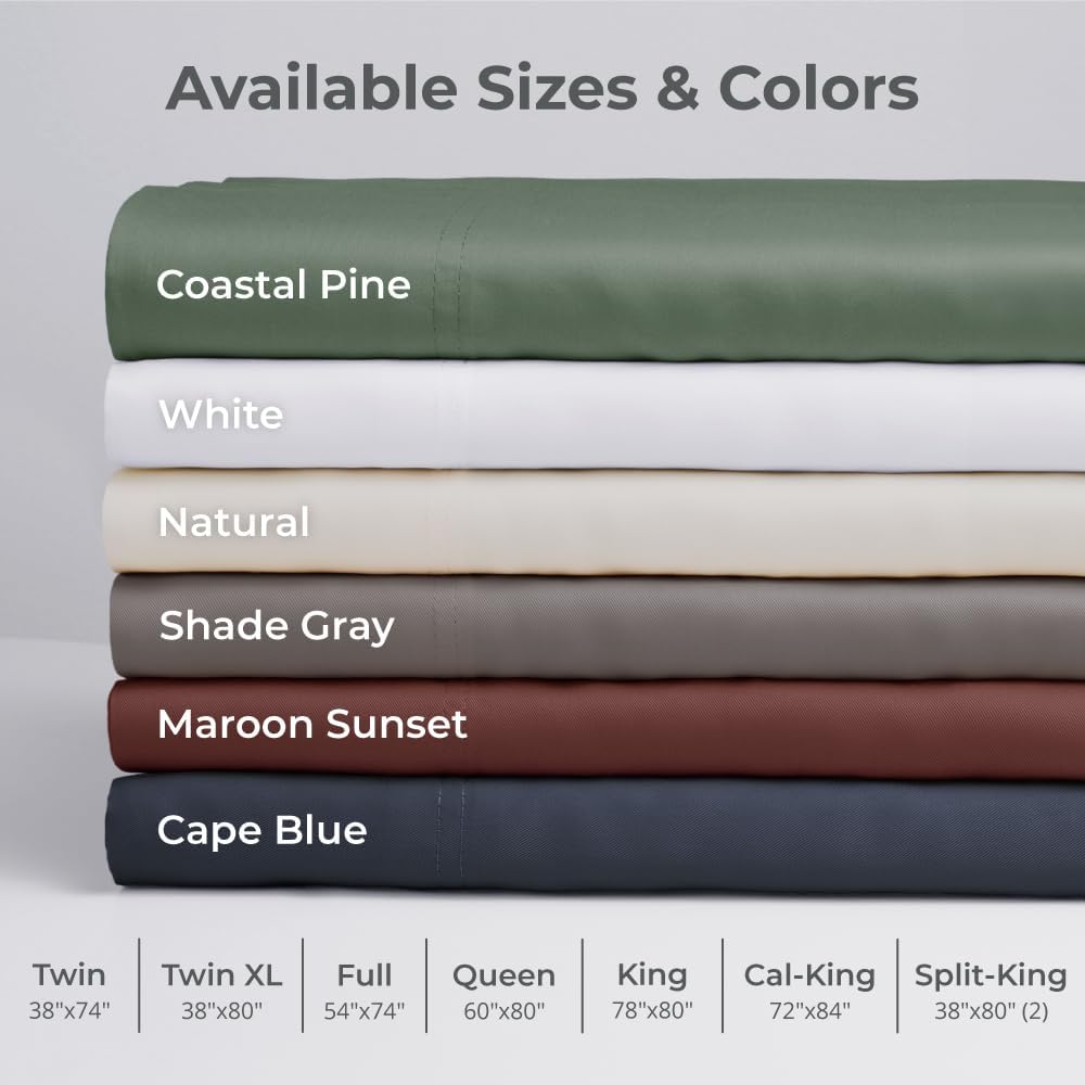 Cariloha Aloha Soft 4-Piece Sheet Set | Coastal Pine | King | Made from 100% Viscose derived from Bamboo | Introductory Sheet Line