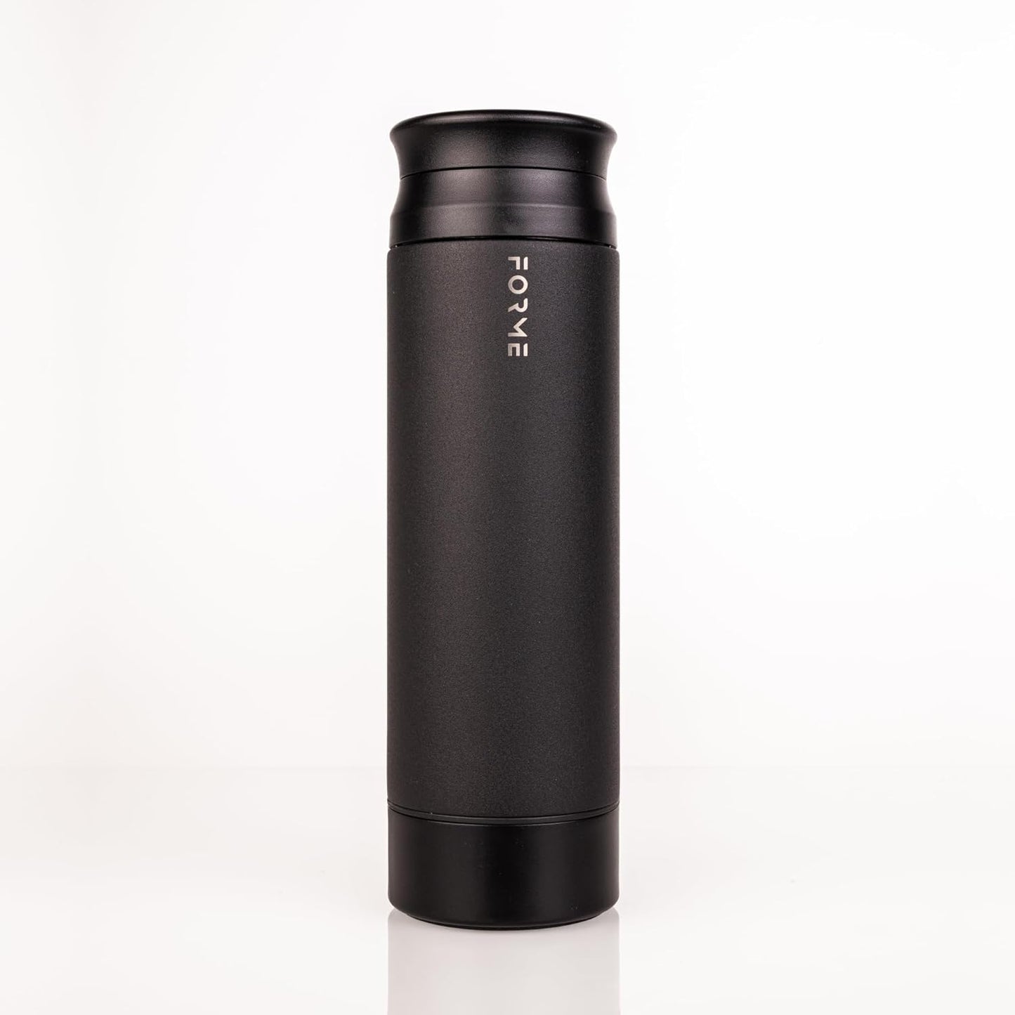 FORME - Blender Shaker Bottle, Leakproof Double Insulated Stainless Steel, Noiseless Shaker Bottle for Hot & Cold Drinks with Supplement Storage, Ideal for Protein & Shakes (Charcoal, 16.9 ounces)