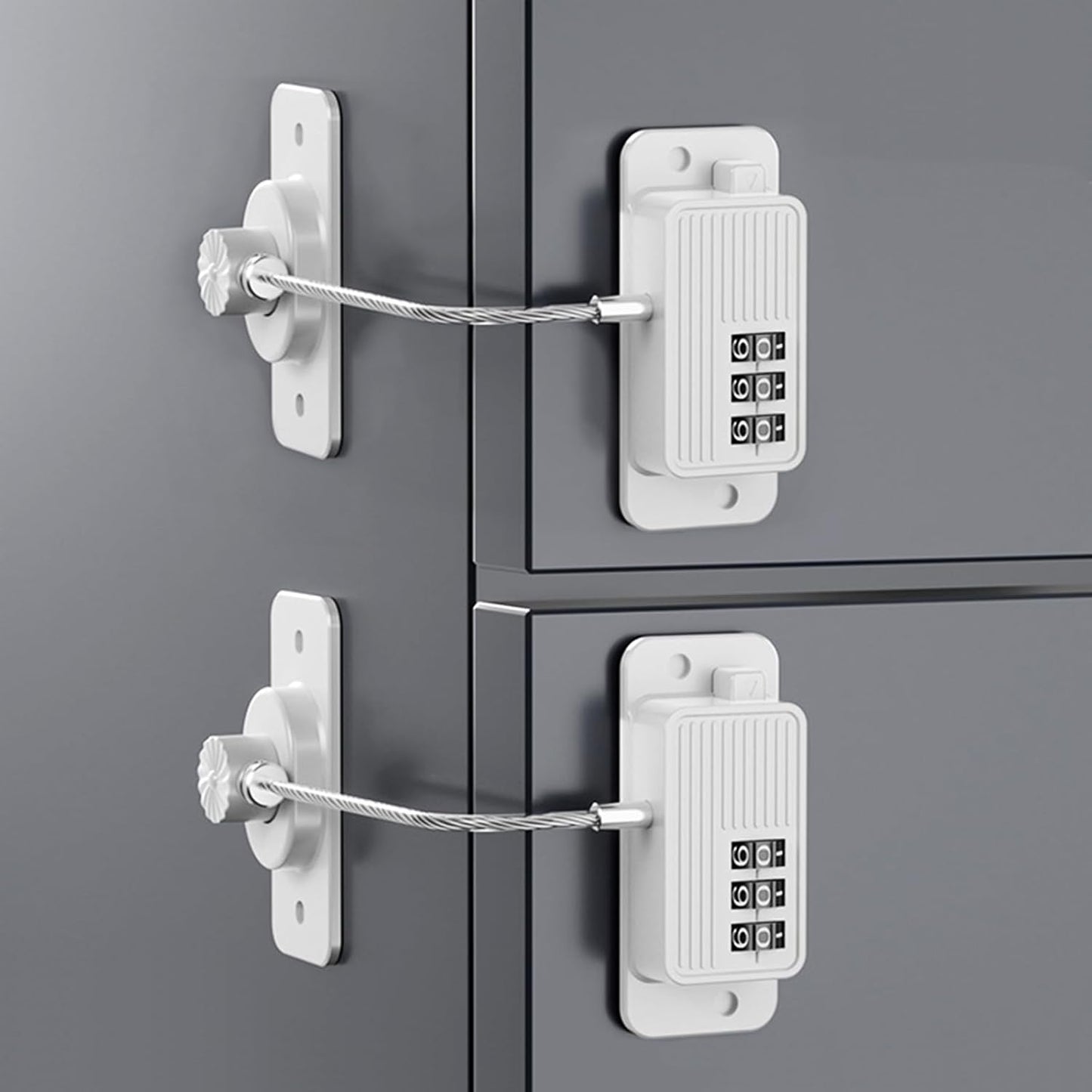Heavy Duty Combination Refrigerator Lock (2 Pack) - Cabinet Locks Baby Proofing, No Drilling Adhesive Fridge Locks, for Fridge, Cabinets, Drawers, Window and Child Safety Cabinet Lock