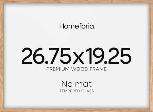 Homeforia 19.25x26.75 Puzzle Frame Wooden, High End Natural Oak 19.25 x 26.75 Picture Frames Light Wood without Mat, 26.75x19.25 Frame for Wall, 19.25by26.75 Frames, Tempered Glass, Wall Kit, Set of 1