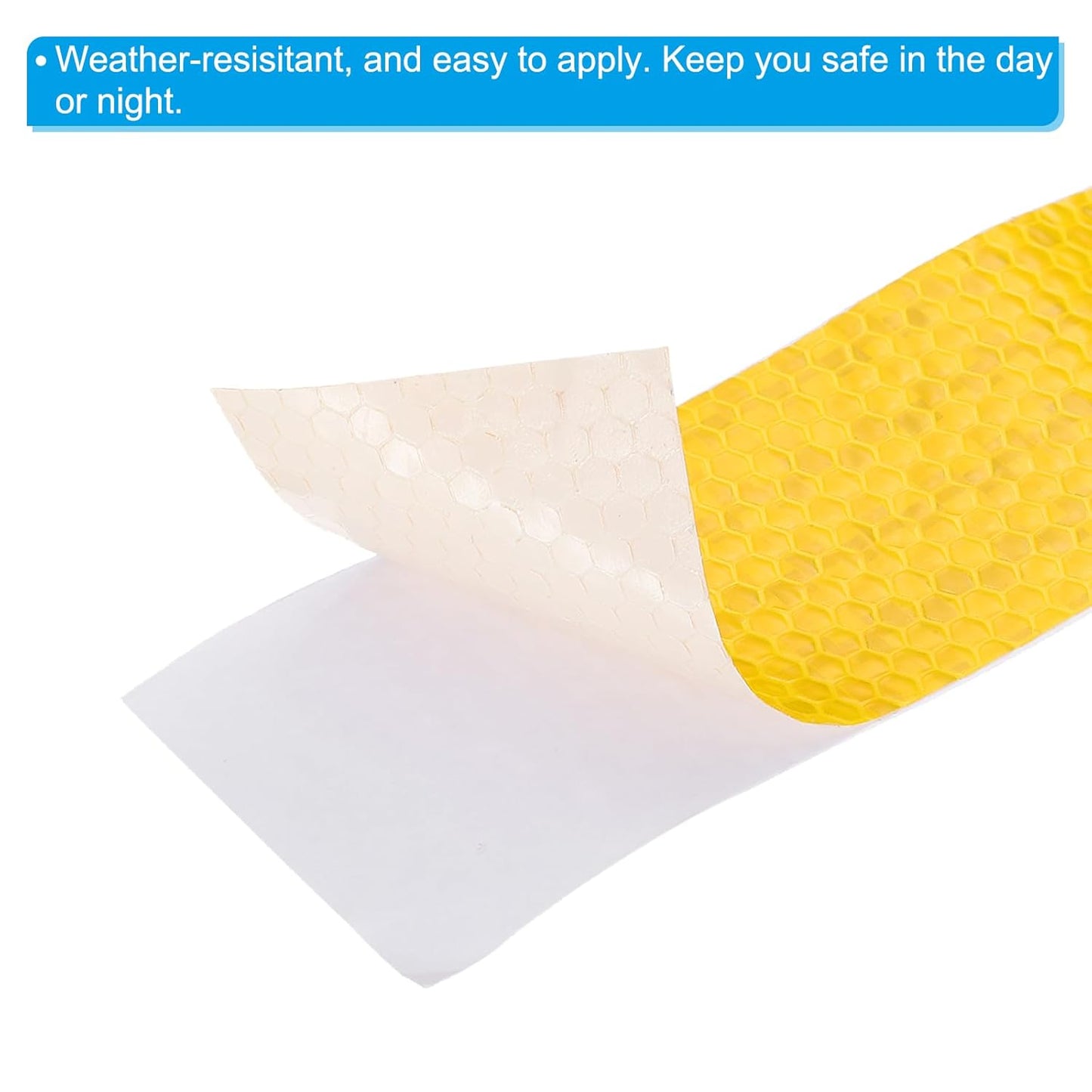 PATIKIL 6 Inch x 10 ft Reflective Tape, 1 Roll Waterproof Self Adhesive High Visibility Caution Warning Safety Tape Reflector with Scraper for Trucks Trailers Cars, Yellow