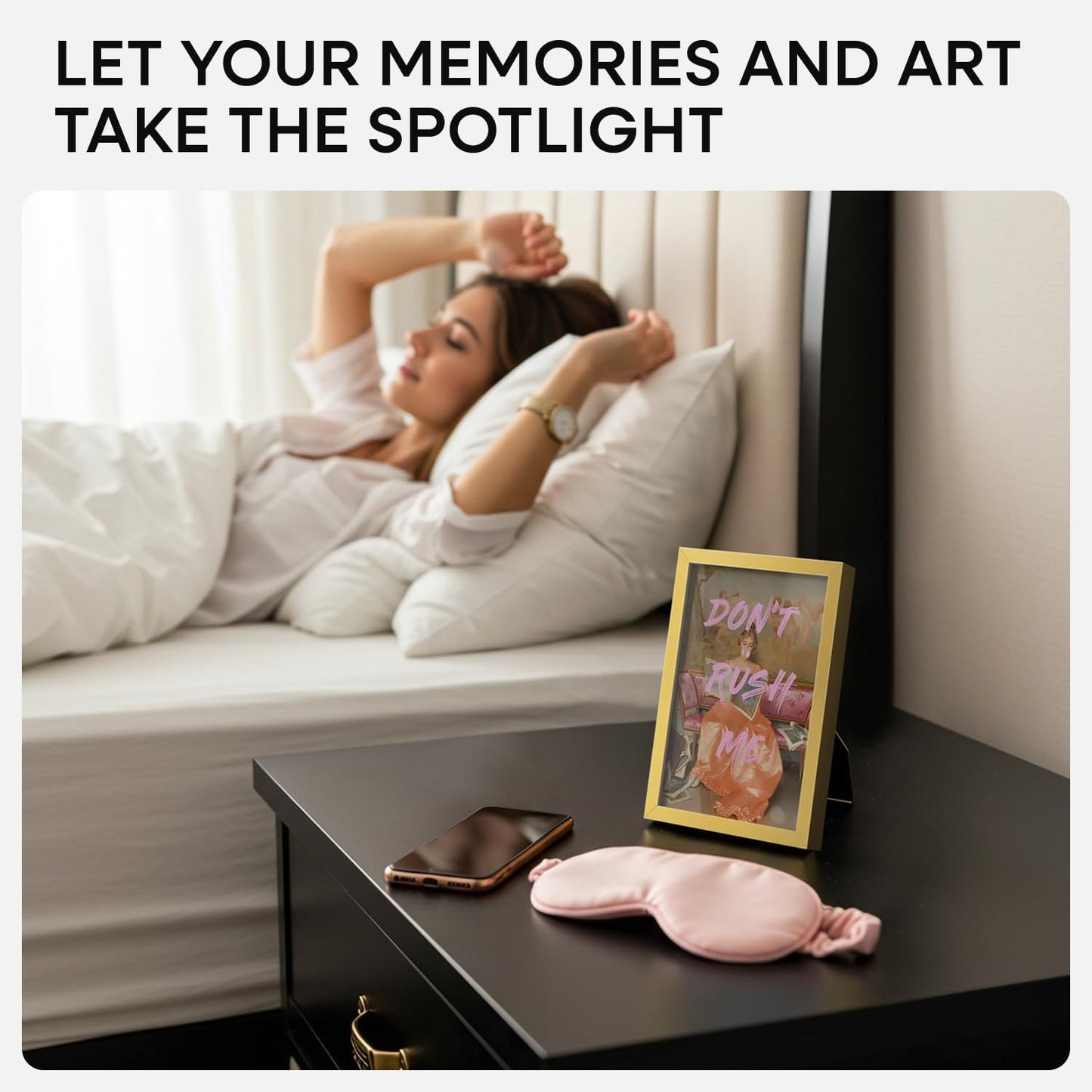 Homeforia 4x6 Picture Frame Gold, High End Metal 4 x 6 Gold Frames with Mat 3 x 5 for Print, 4by6 Desk Frame Matted to 3x5 inch Photo, 4 by 6 Wall or Tabletop Frame, Tempered Glass, Wall Kit, Set of 2