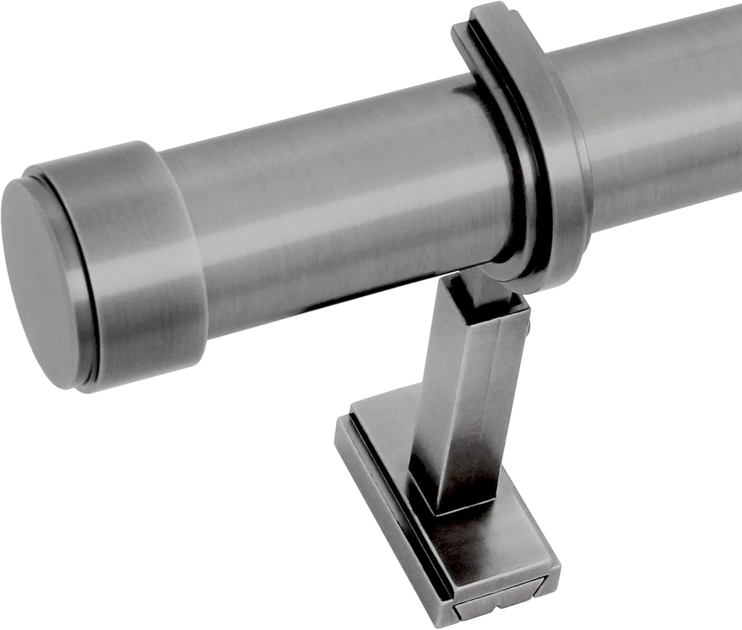 BlastHome® Non-Adjustable Luxury Curtain Rods for Windows, 1 ¼” Rod Set, 4 foot Fixed Length, Gunmetal/Pewter