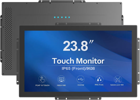 23.8 Inch 10 Points PCAP Open Frame Touch Screen LCD Display Monitors 1920x1080 Black with 1000 Nits Brightness
