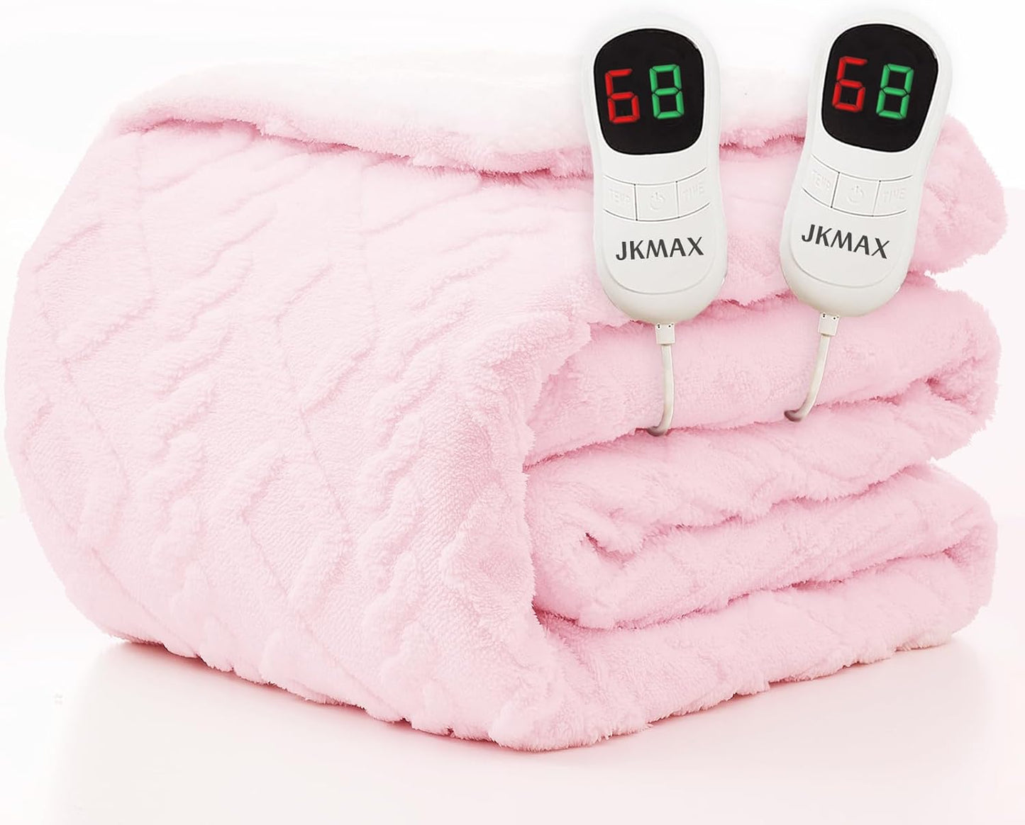 Heated Electric Blanket King Size-100"x90" Heating Blanket with 10 Heating Levels & 5 Time Settings Over-Heat Protection，Winter Warmer for Adults with ETL Certification（Pink）