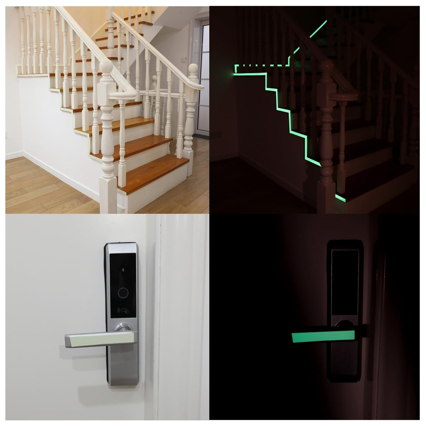 High Brightness Glow in The Dark Tape for Safety Marking, Art Craft DIY, Christmas Deco and Party Accessories. Non-Toxic Adhesive, Waterproof Rechargeable Luminous Tape (2in X 30Ft)