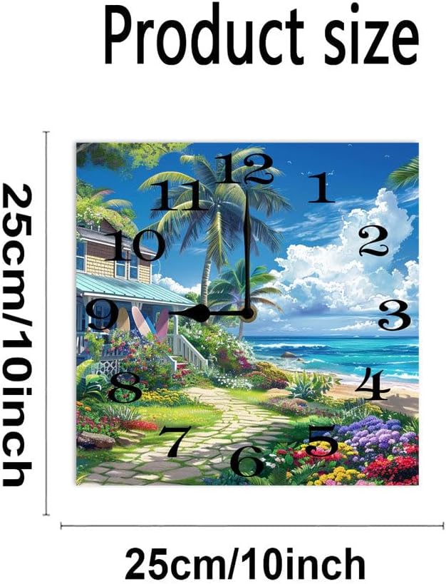 10 in Cats and Succulents -195 Wood Wall Clock – Digital Time Display, Smart Home Compatible for Bedside or Workspace