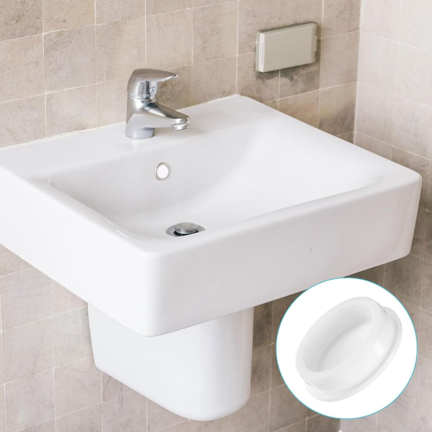 uxcell 2Pcs Silicone Hole Plug, Waterproof Round Rubber Stoppers Bottle Seal Plugs Tube Pipe End Caps for 60mm/2.36" Hole for Bathtub Bottle, White