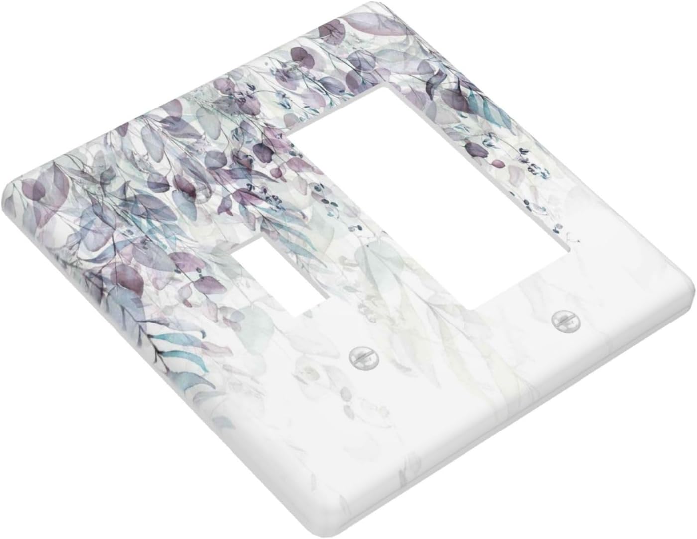 Hazy Leaves Ivy Nature Plants Eucalyptus Leave Outlet Covers 1 Toggle 1 Rocker Combination Decorative Wall Plate Electrical Switch Plates Light Switch Cover Plate for Bedroom Home Decor