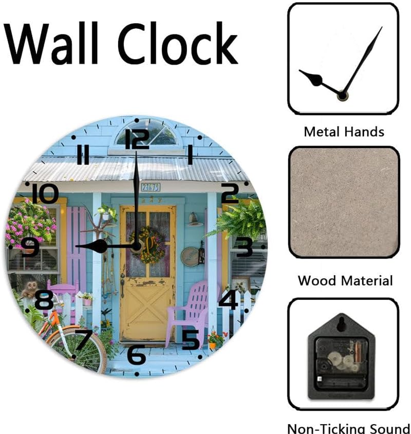 10 in Dog Pooping -124 Wood Wall Clock – Digital Time Display, Smart Home Compatible for Bedside or Workspace