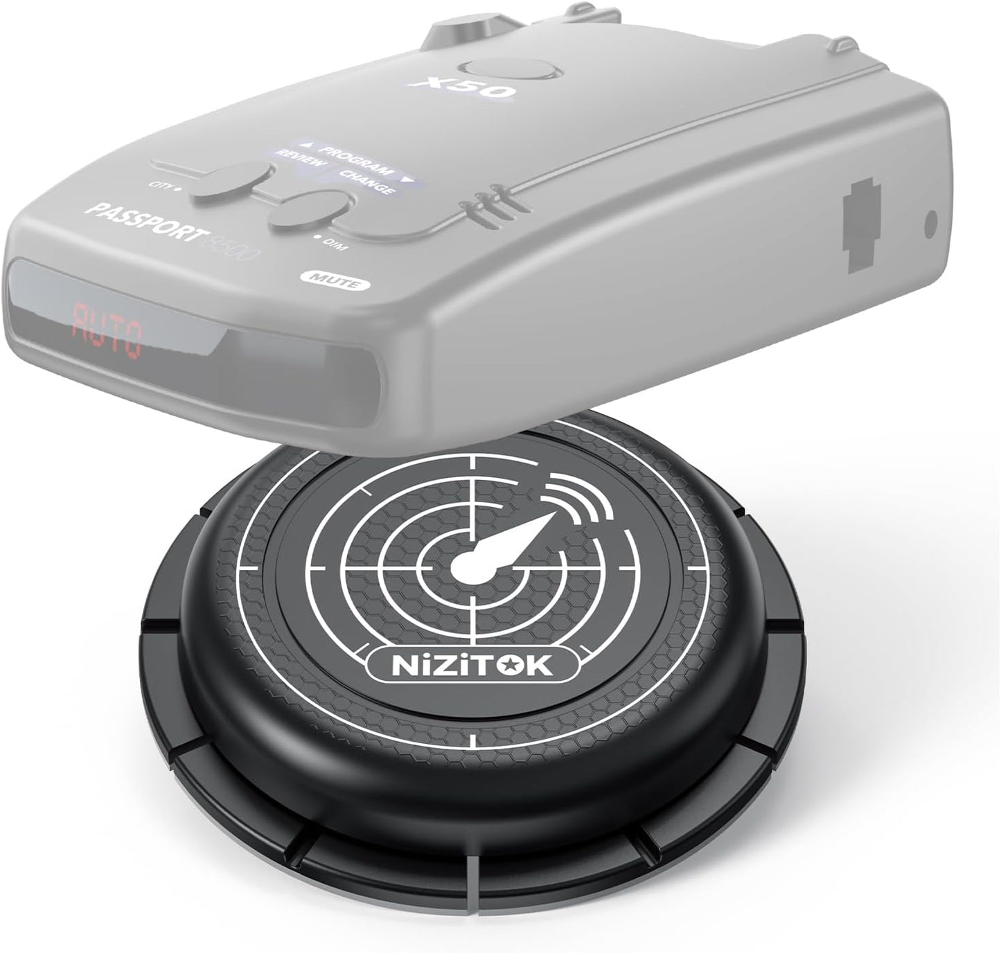 Magnetic Radar Detector Mount with N52 Strong Magnets, Adhesive Dashboard Holder for Escort, Uniden, and Other Radar Detectors, Stable Anti-Vibration Installation, Adjustable Viewing Angle