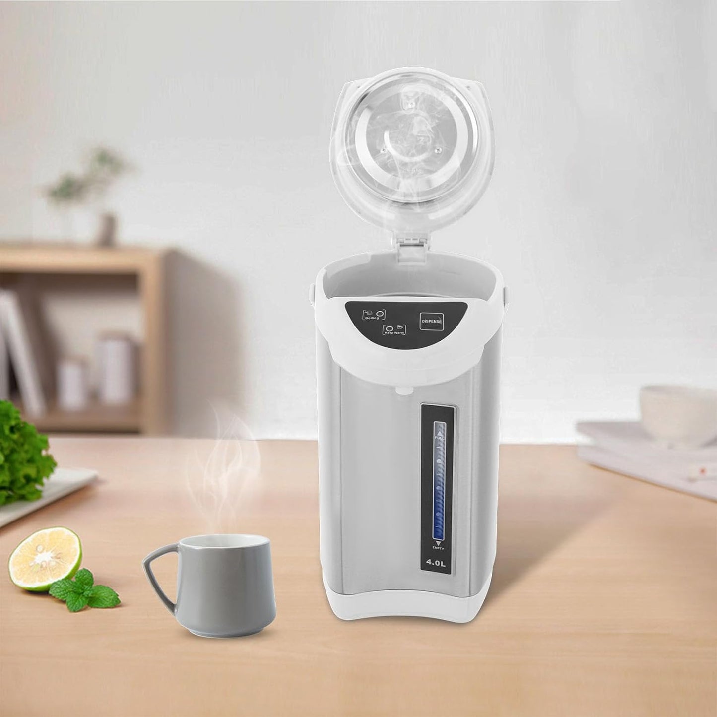 110V Electric Kettle, 750W Stainless Steel Water Boiler Warmer, 4L/135oz Multi Function Smart Electric Kettle with Removable Water Tank and 3 Water Dispensing Modes for Home Offices