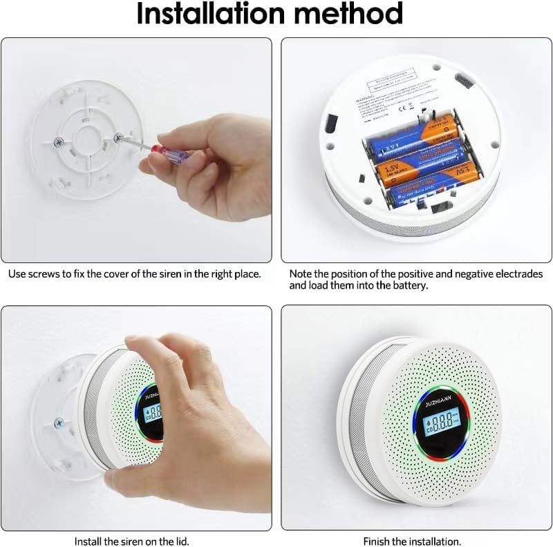 Upgraded Version Smoke Carbon Monoxide Alarm Detector, Battery-Operated Smoke and CO Alarm with Digital Display, Carbon Monoxide Detectors&Smoke Detector (1Pack)