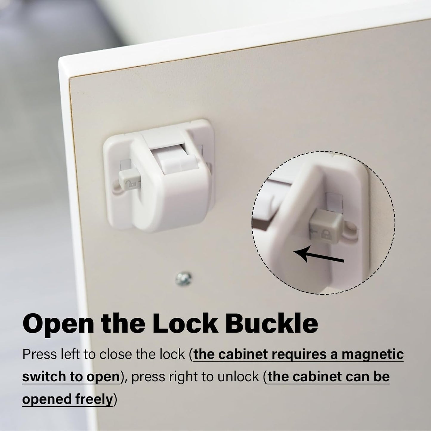 12 Pack Magnetic Cabinet Locks Baby Proofing - Child Safety Cabinet Latch Locks with Adhesive, No Drill or Tools Installation, for Cabinets Drawers Doors