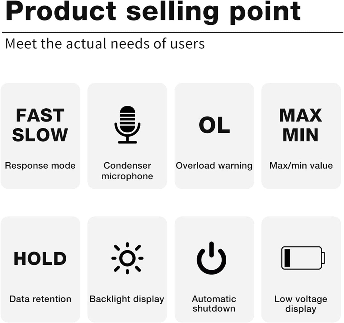 Handheld Decibel Meter Sound Levels Device for Home Applications to Measure and Control Environmental Noise Digital Sound Meter