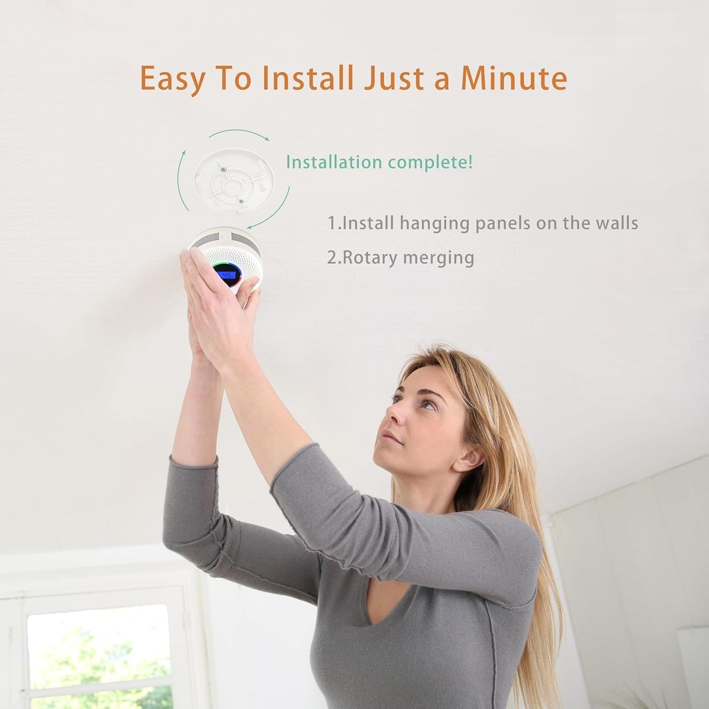 10-Year Battery Smoke and Carbon Monoxide Detector, 2-in-1 Smoke CO Alarm with Digital Display, Reliable Fire and CO Alarm for Home, Bedroom, Kitchen (3 Pack)