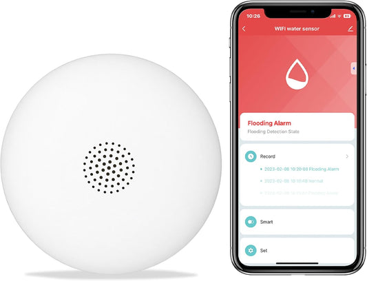 Heiman WiFi Water Leak Detectors for Home, Smart Water Sensor Alarm, 75 dB Water Flooding Alerts and App Remote Notifications, Leak and Drip Detectors, Basement, underground, Kitchen, Laundry (1 Pack)