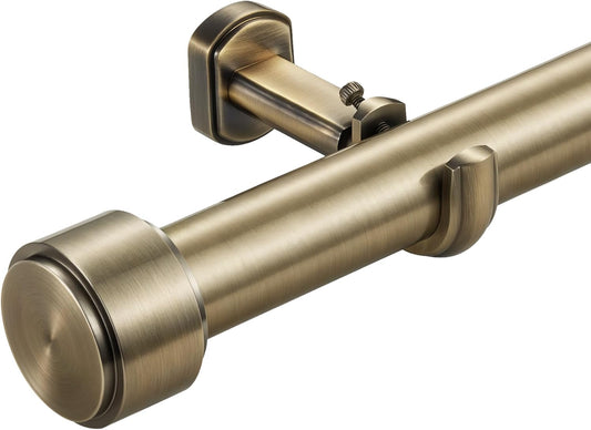 Heavy Duty Curtain Rods,1 1/4" Large Diameter Premium Nonadjustable Curtain Rod,144in/12ft Custom Window Treatment Rods with Durable Aluminum Brackets and End Caps,Antique Bronze Finish