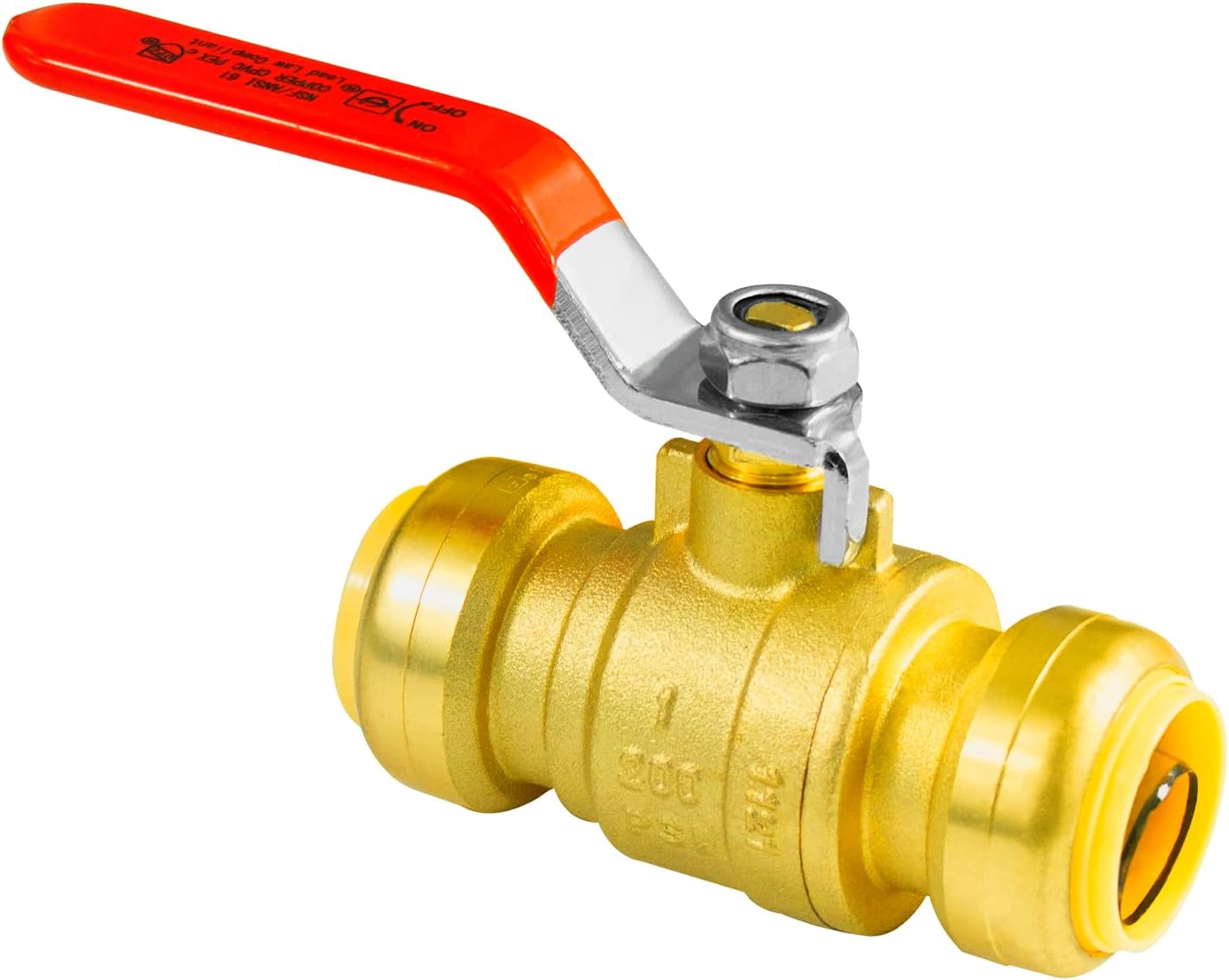 (Pack of 2) AB 1 Inch Push to Connect Ball Valve, 1 Inch Push Fit Ball Valve with Disconnect Clip, Full Port Water Shut Off Valve for Copper, CPVC,PE-RT and PEX Pipe, UPC Certified