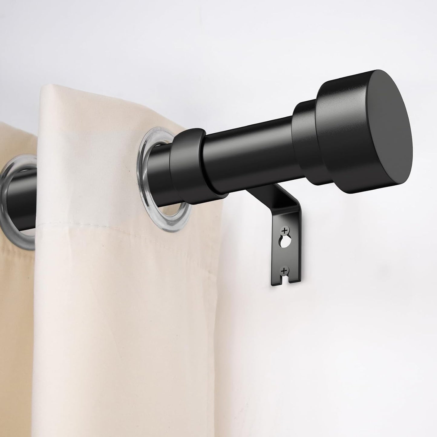 2 Pack Curtain Rods for Windows 72 to 144, 1 Inch Adjustable Black Heavy Duty Long Window Curtain Rod, Modern Style Indoor Outdoor Drapery Rods with End Caps, Size 32" - 150"
