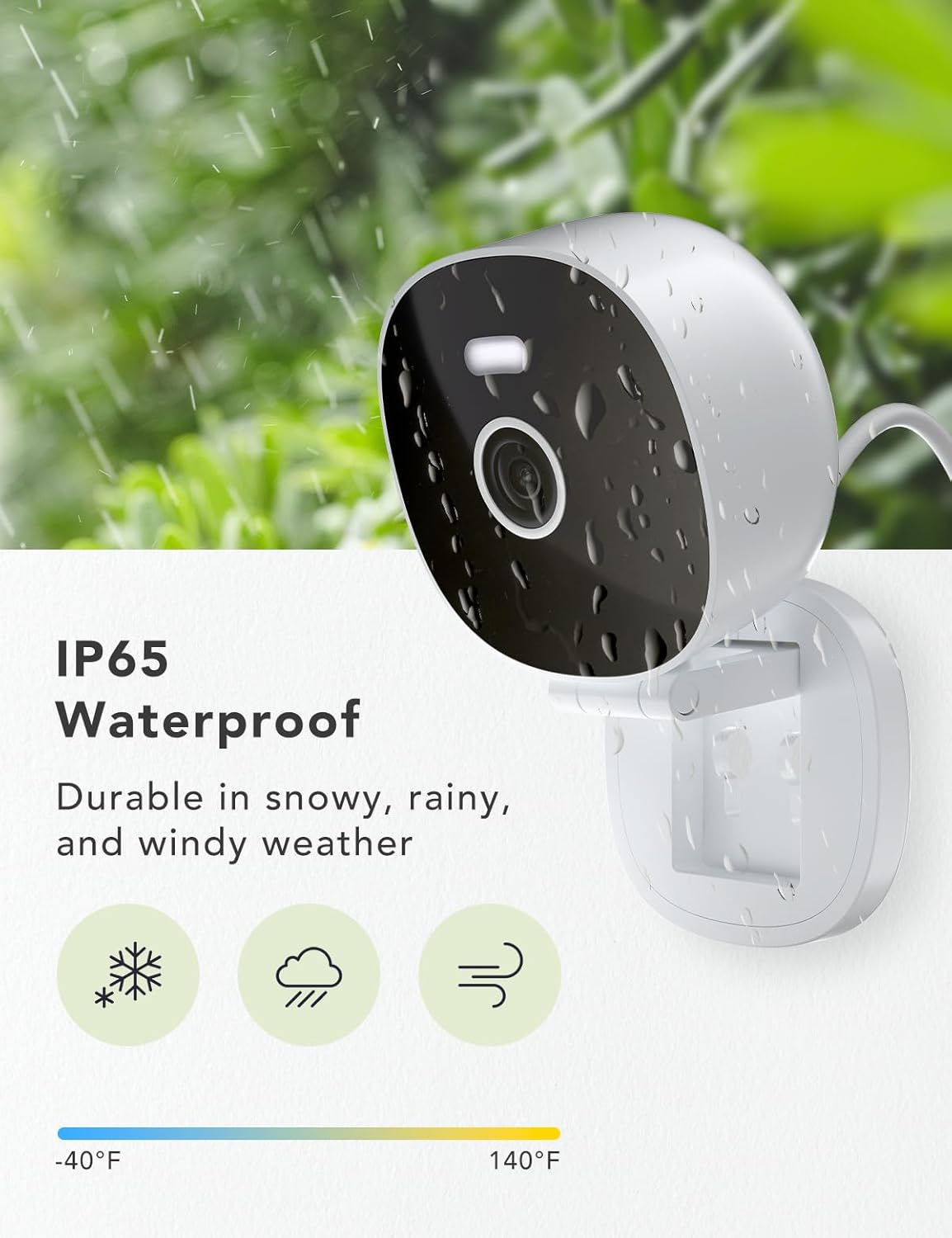 2K Security Camera, Outdoor/Indoor for Home, Pet, Baby, Nanny, IP65 Wterproof Color Night Vision, White Light & Siren, Recording, Motion Detection, Compatible with Alexa, White-4P