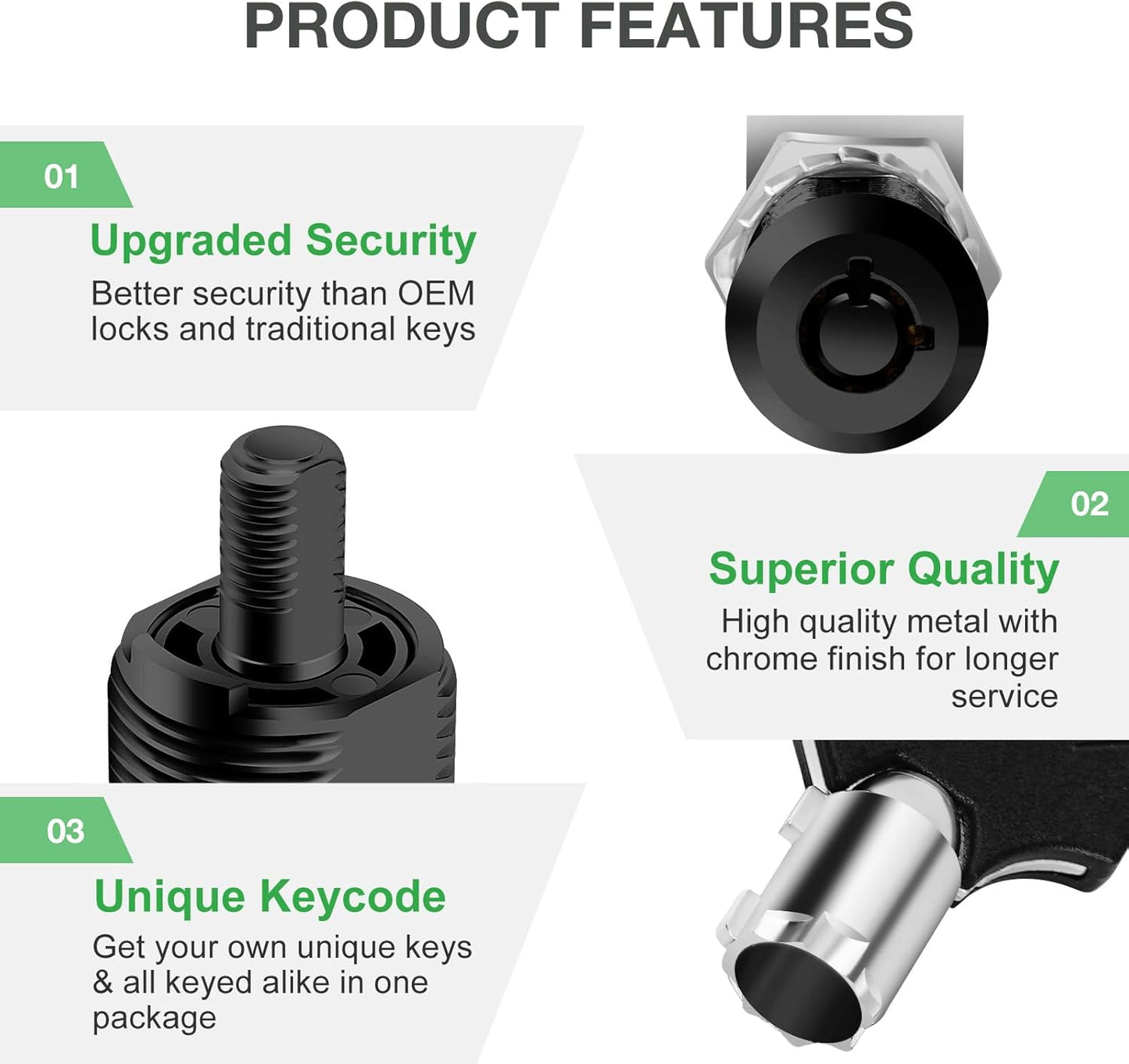 2 Pack Black Cabinet Lock with Keys, 1-1/2" RV Storage Locks Keyed Alike, RV Locks for Storage Door, Camper Toolbox RV Cam Locks with Manual (Black -2 Pack, 1-1/2 Inch)