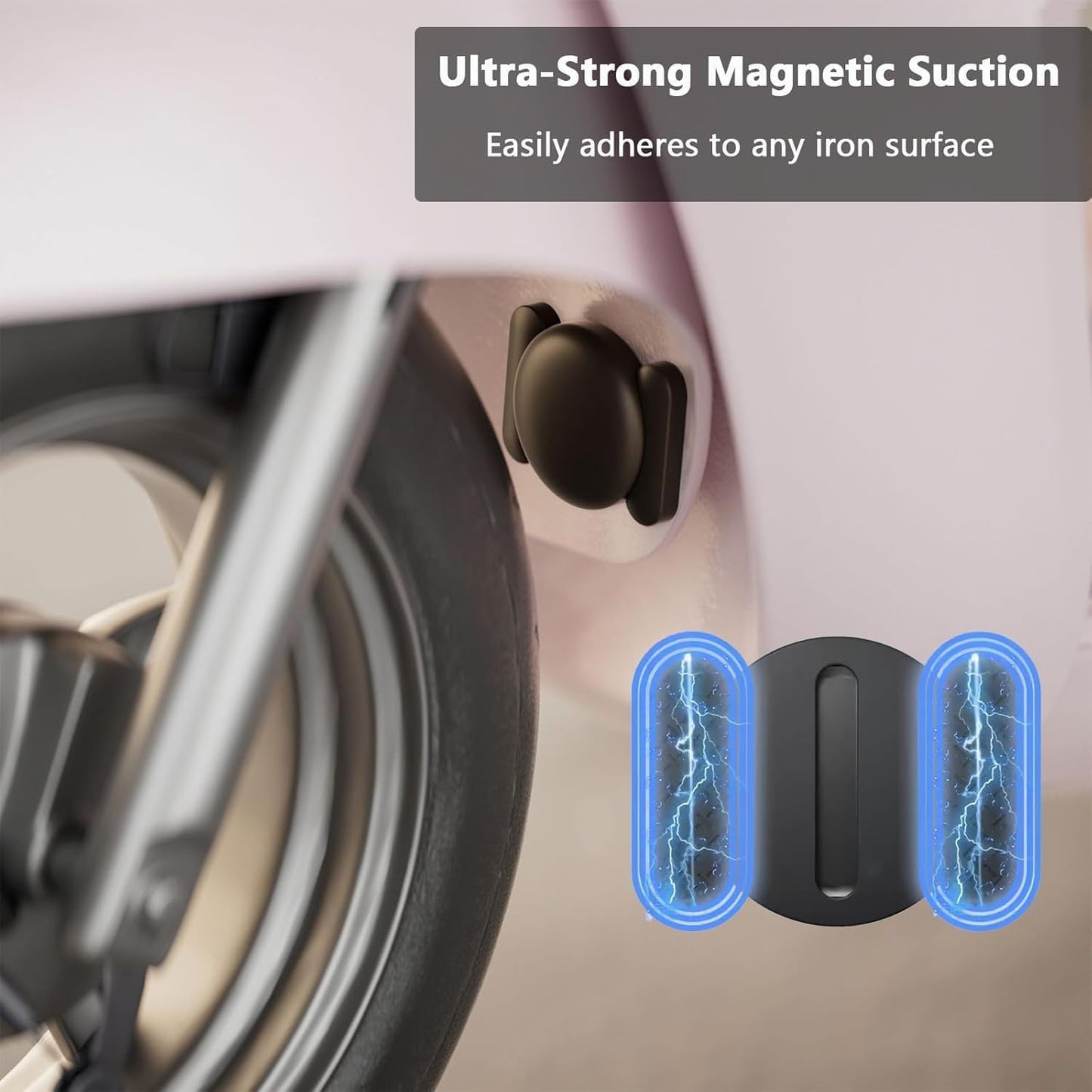 Hidden GPS Tracking Devices, 2PCS Real Time GPS Tracker for Vehicles Work with Find My (iOS Only), Car GPS Tracker with Magnetic Case, No Monthly Fee, No SIM Card Required, Black