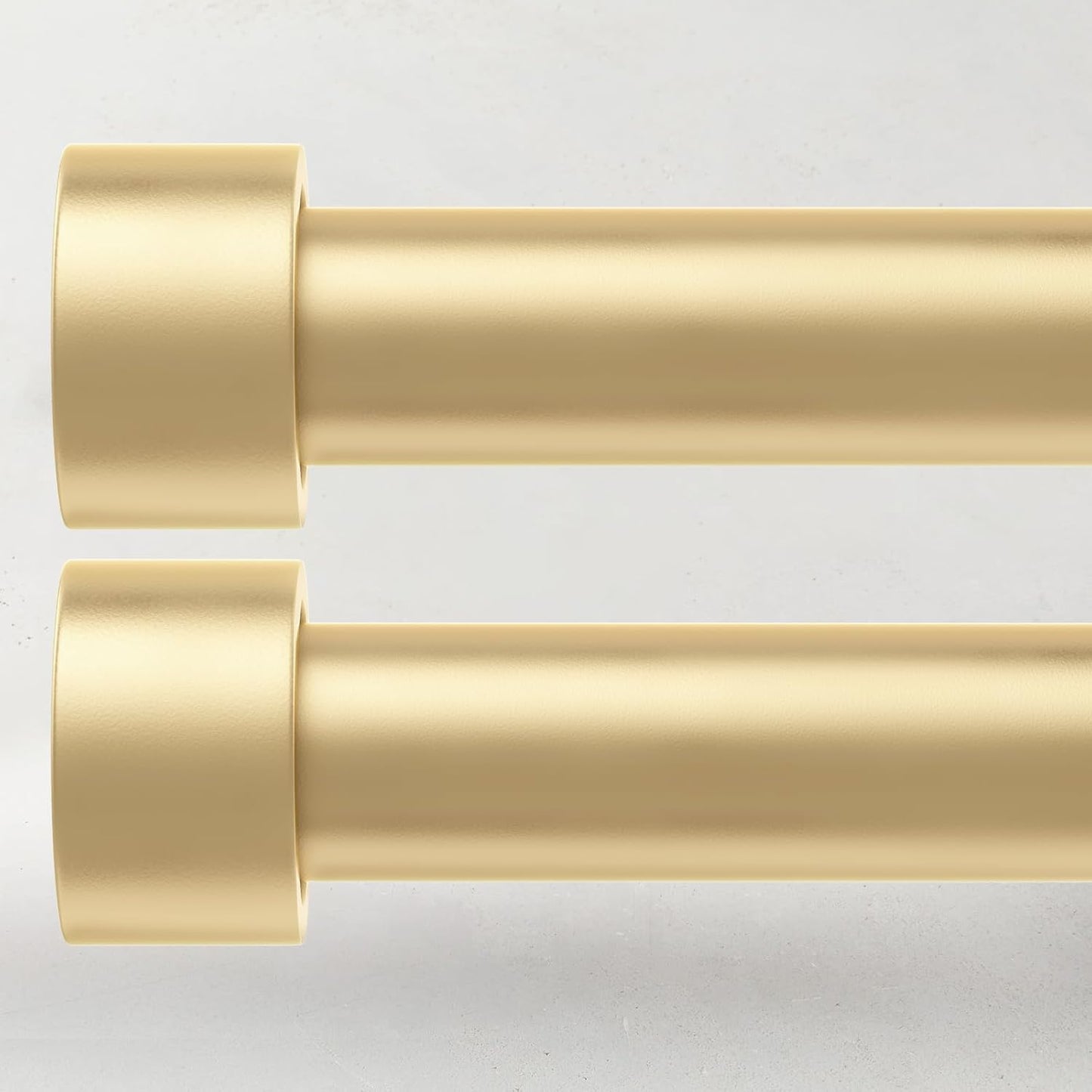 2 Pack Curtain Rods for Windows 28 to 48 Inch(2.3-4ft), 1 Inch Gold Curtain Rods Set, Adjustable Heavy Duty Curtain Rod for Patio Bedroom Living Room, Modern Drapery Rods, Size 32"- 60"