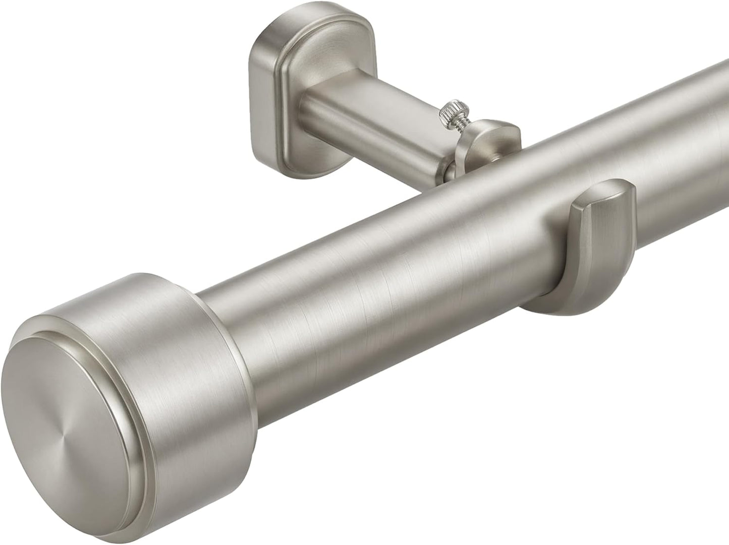 Heavy Duty Curtain Rods,1 1/4" Large Diameter Premium Nonadjustable Curtain Rod,84in/7ft Custom Window Treatment Rods with Durable Aluminum Brackets and End Caps,Brushed Nickel Finish