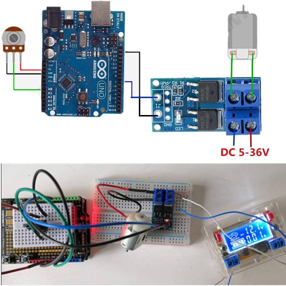 10PCS DC 5V-36V 15A(Max 30A) 400W Dual High-Power MOSFET Trigger Switch Drive Module 0-20KHz PWM Adjustment Electronic Switch Control Board Motor Speed Control Lamp Brightness Control