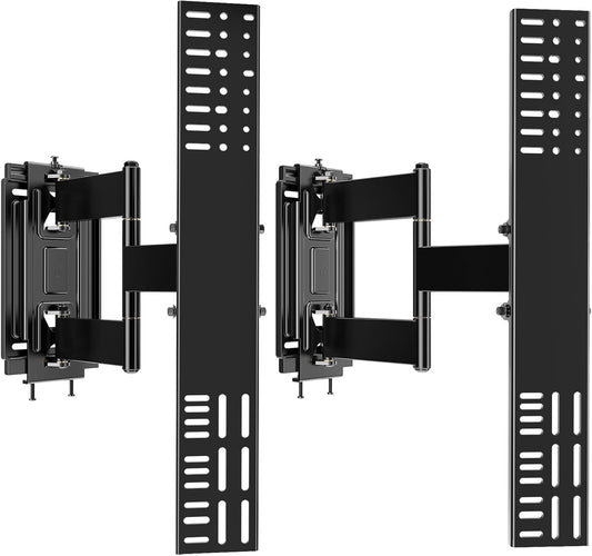 HOME VISION Heavy Duty Full Motion TV Wall Mount Bracket for 48-120 Inch Flat/Curved TVs, 200Lbs Capacity, Low Profile Ultra Slim Design with Swivel/Tilt, Corner Large Dual Arm, Max VESA 2000x600mm