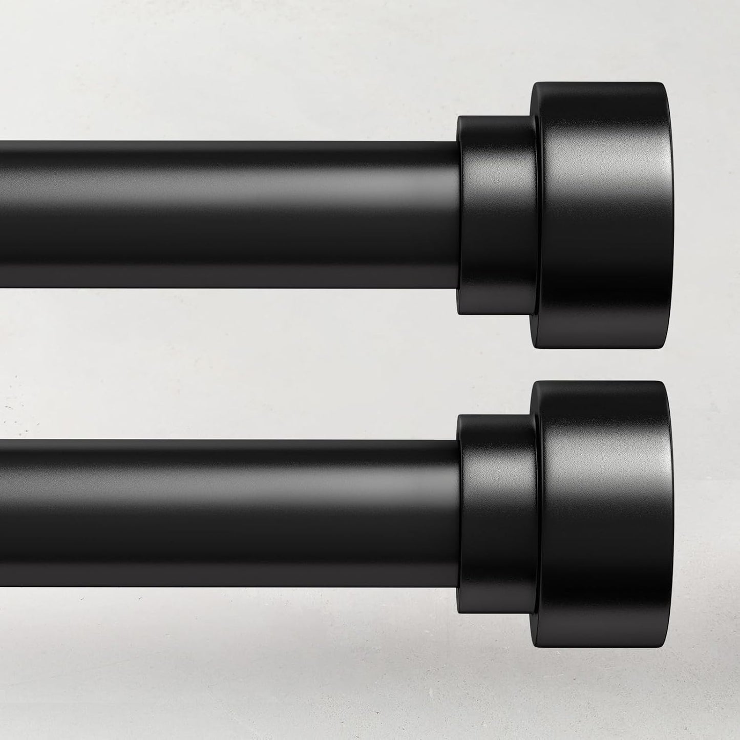 2 Pack Curtain Rods for Windows 66 to 120, 1 Inch Black Adjustable Heavy Duty Extra Long Curtain Rod with End Caps, Modern Indoor Outdoor Window Drapery Rods for Patio Bedroom, Size 32"-120"