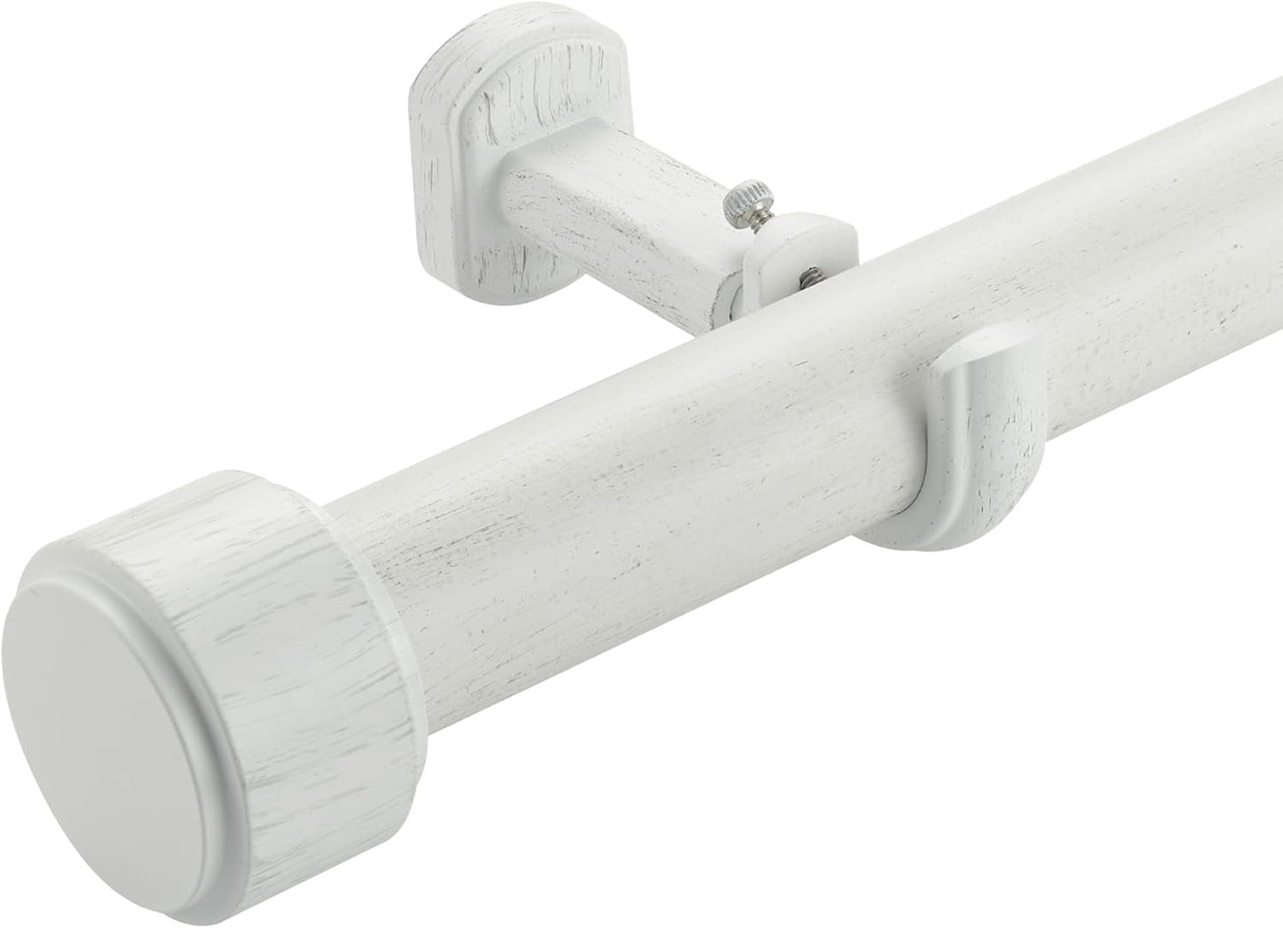 Heavy Duty Curtain Rods,1 1/4" Large Diameter Premium Nonadjustable Curtain Rod,84in/7ft Custom Window Treatment Rods with Durable Aluminum Brackets and End Caps,White Finish