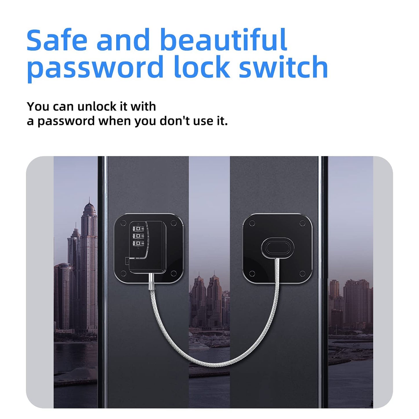 2 Packs Refrigerator Lock Combination Coded Fridge Lock Freezer Child Safety Lock Door Lock with Strong Adhesive No Keys Needed Black