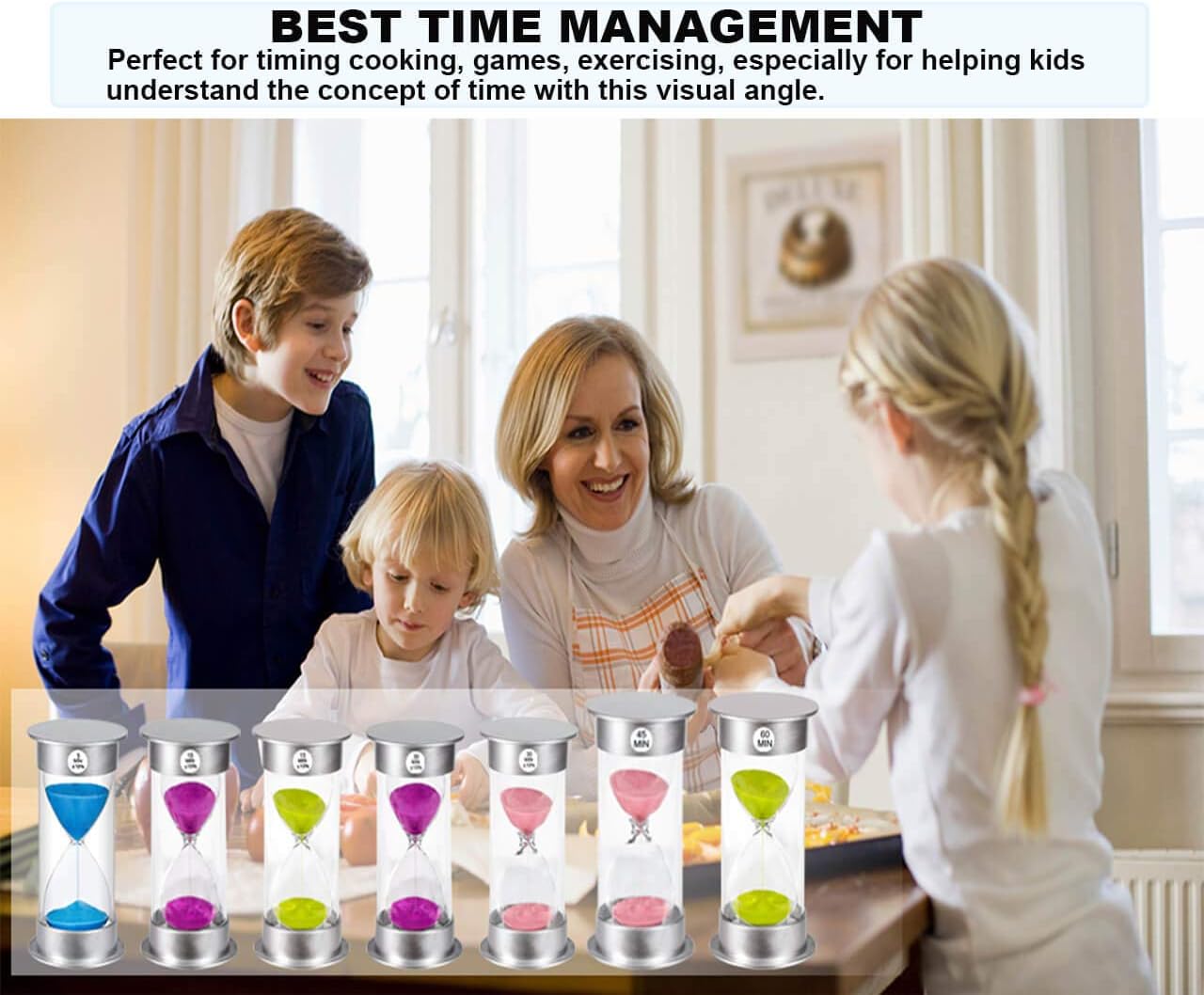 Sand Timer 1 Minute Hourglass Timer, Plastic Sand Watch 1 Minute, Small Sand Clock one Minute, Hour Glass Sandglass Timer for Kids, Games, Decoration, Classroom, Kitchen, (1 Min, Blue Sand)