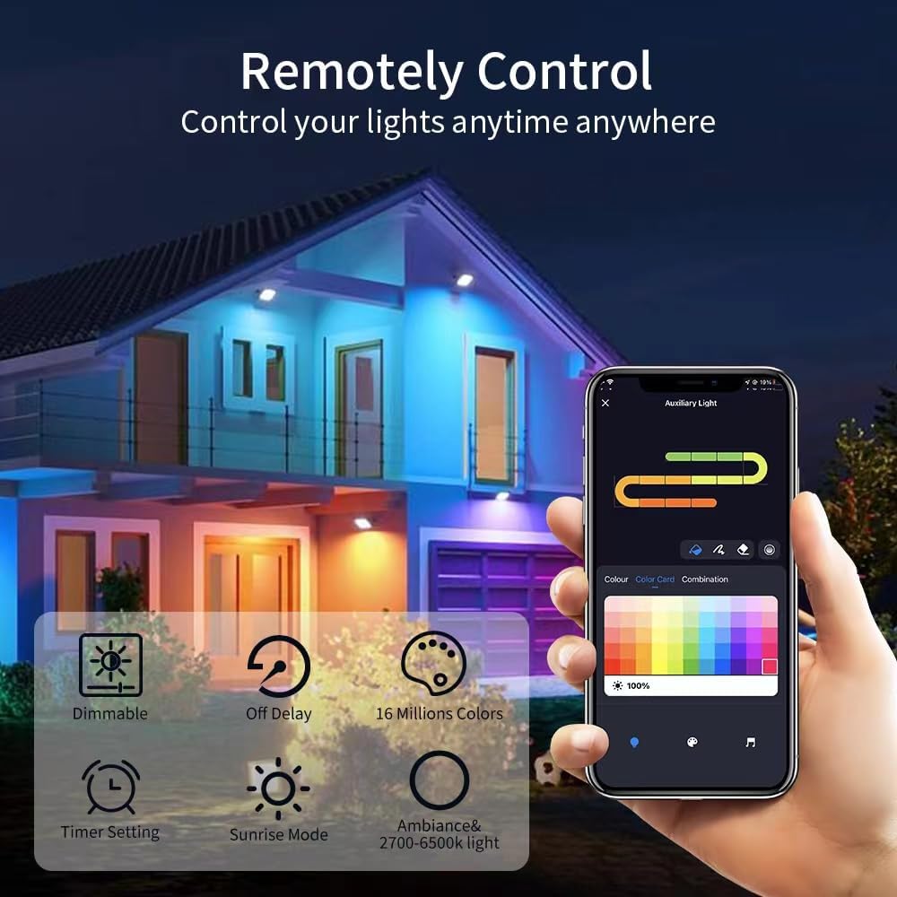 12" Smart Decorative Lamp, Light Painting, Recessed Ceiling Light, Compatible with Alexa, Google Home, for Bedroom, Study, Living Room Voice/Remote/App Controls,Smart Ceiling Light.