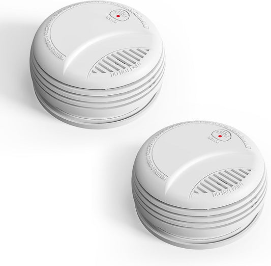 2 Pack Wireless Smoke Detectors for Home,Photoelectric Wireless Fire Alarms 10 Year Battery Powered Design (not Included),Portable Operated for Travel,Attic Fire Alarm Universal RV Smoke Detector