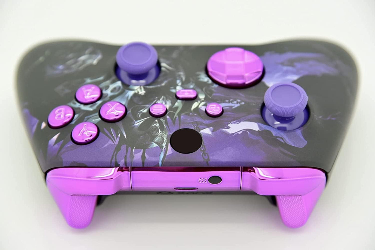 Hand Airbrushed Fade Custom Controller Compatible with Series X/S & One (Series X/S Purple Knight W/Purple Chrome Inserts)
