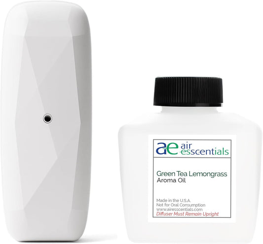Green Tea & Lemongrass Aroma Oil & Diamond Smart Scent Air Machine - Sleek & Efficient Essential Oil Diffuser | Bluetooth App Control | Fresh Cut Pine & Fir | Refreshing Winter Forest Scent | 100mL