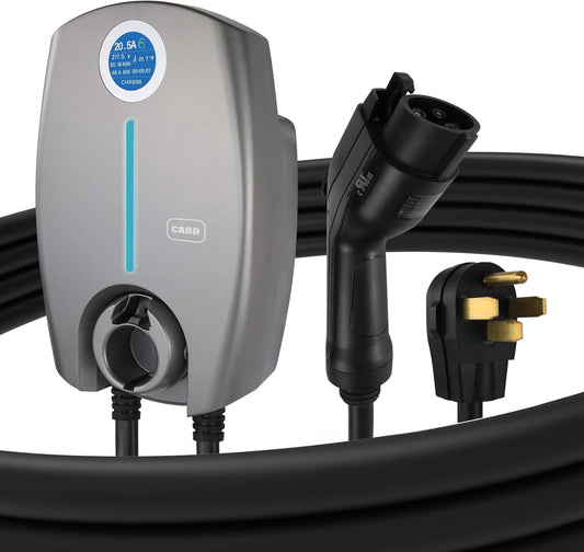 Home Smart Level 2 EV Charger up to 40 Amp, Outdoor Fast Charging Station with NEMA 14-50 Plug for All J1772 Electric Vehicles, Wi-Fi and Bluetooth Enabled EVSE, 25-Foot Cable