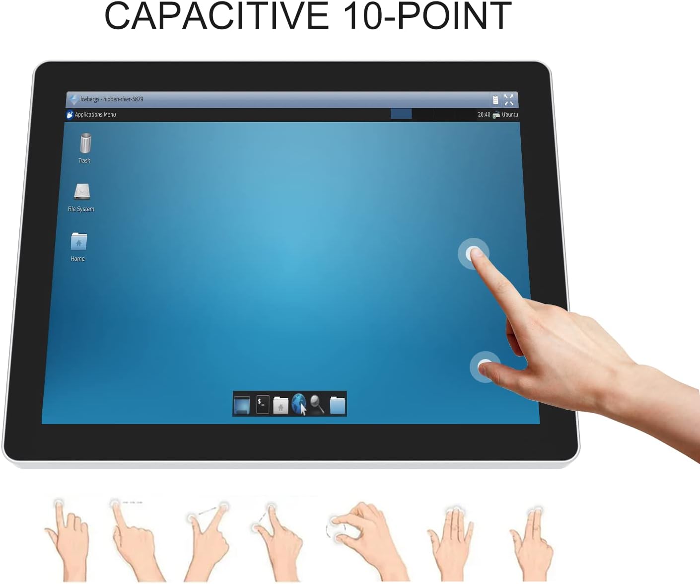 GreenTouch 17 Inch Industrial Open Frame PCAP Multi-Touch Touch Screen Monitor - 1280 * 1024 @60HZ - HDMI/VGA/DVI Input