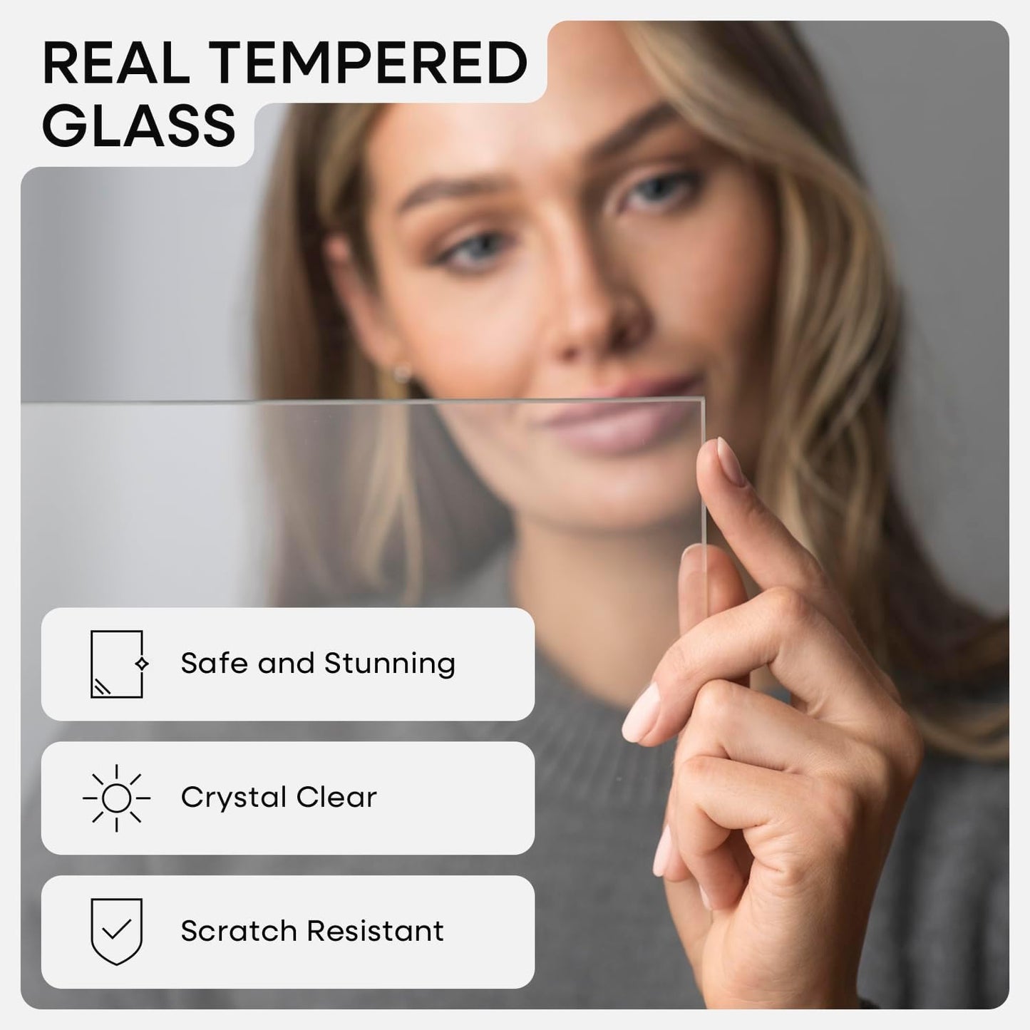 Homeforia 11x11 Black Wood Frame, High-End Oak 11 x 11 Square Picture Frames with Mat 9 by 9 inch Photo, 11by11 Wooden Frame Matted to 9x9 Art, Wall Hanging Frames, Tempered Glass, Wall Kit, Set of 2