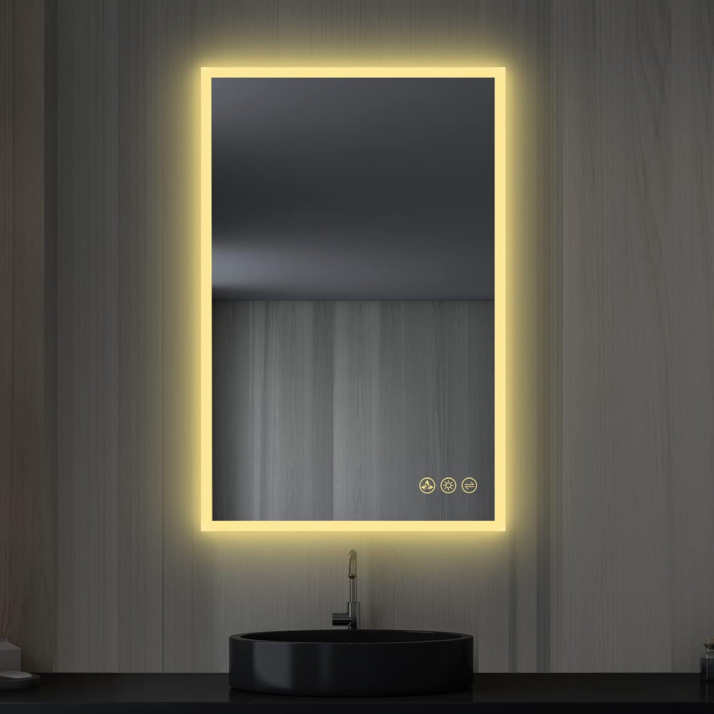 24x36 LED Mirror for Bathroom | Backlit LED Vanity Mirror with Anti-Fog, Stepless Dimmable, 3 Color Temperature | Wall Mounted Lighted Bathroom Mirror | Smart Vanity Makeup Mirror with Lights