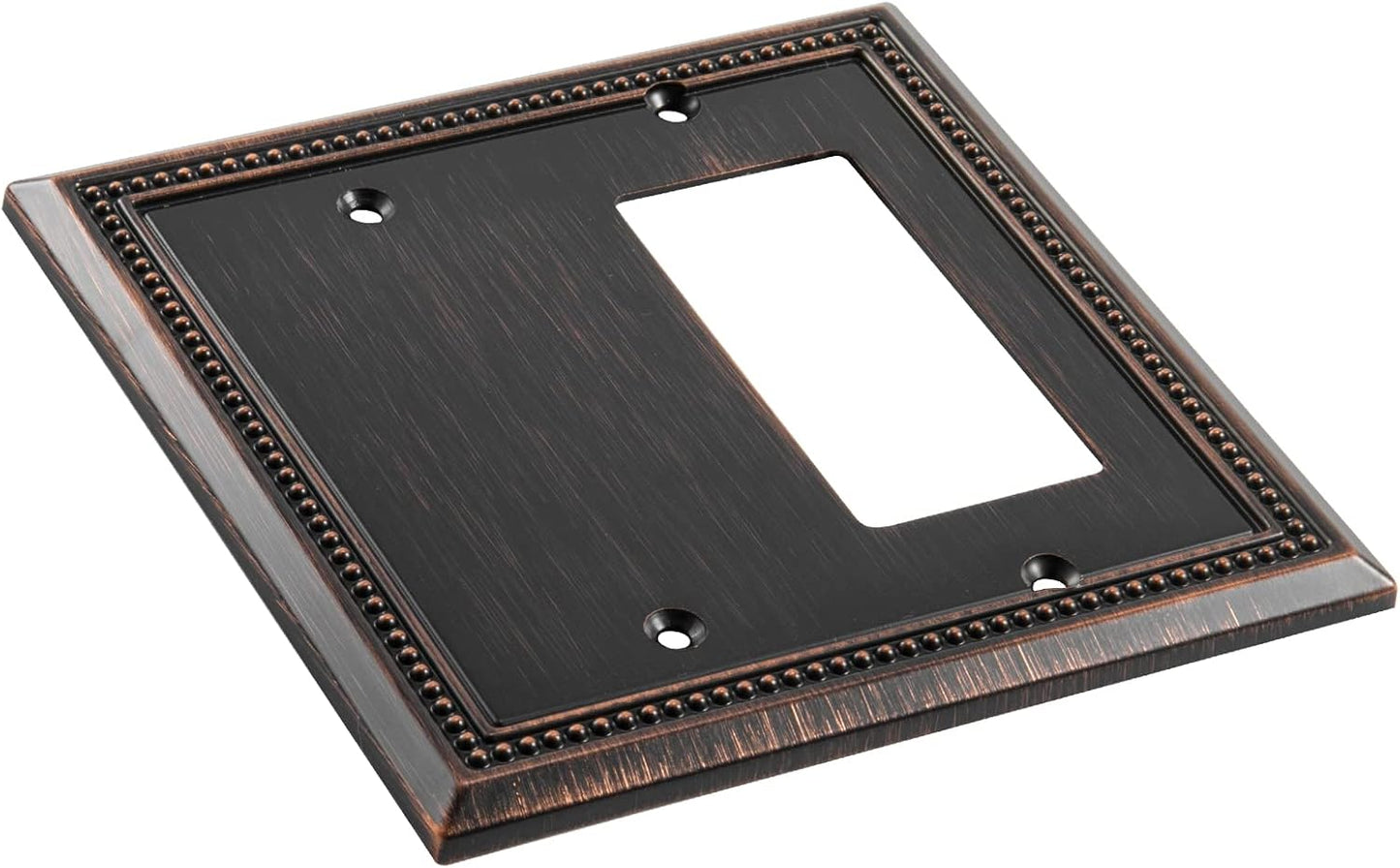 Henne Bery Sunken Pearls Heavy Duty Decorative Wall Plate Switch Plate Outlet Cover (Blank/Decorator, Aged Bronze)