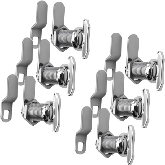 1" Thumb Operated Offset Cam Lock, RV Compartment Latch, Non-Locking Thumb Turn, for RV Compartment Camper Storage Door (6 Pack)