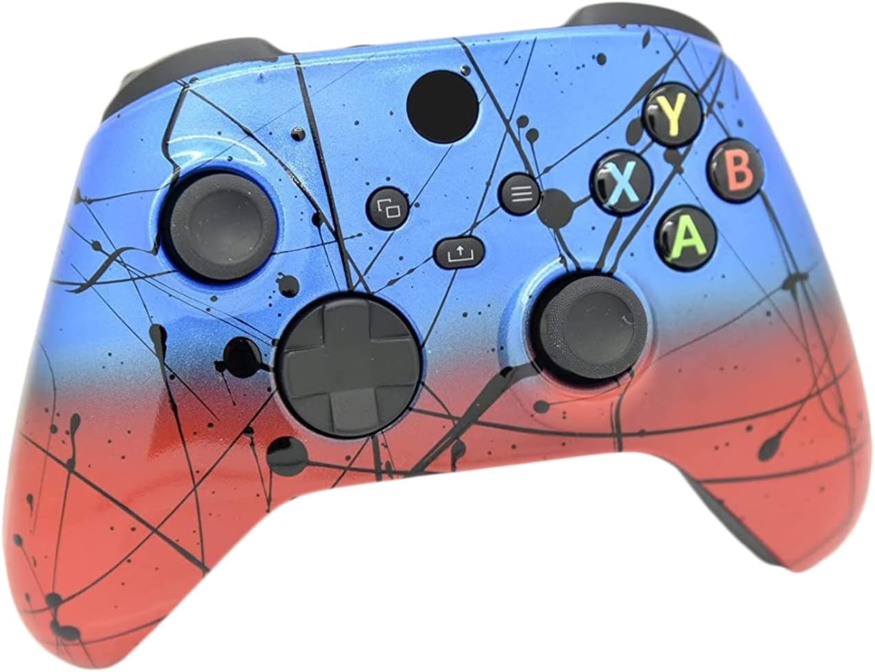 Hand Airbrushed Fade Custom Controller Compatible with Xbox Series X/S & Xbox One (Series X/S Blue & Red Fade)