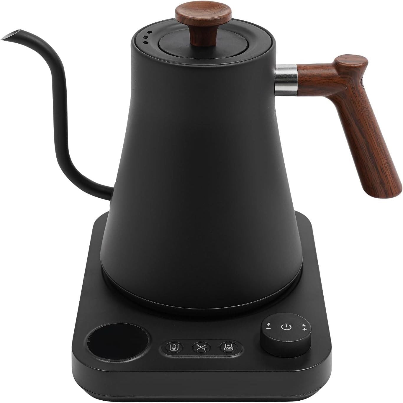 0.9L Gooseneck Electric Kettle 1200W, ±1°F Precise Temp Control & 24H Keep Warm | Pour-Over Coffee & Tea Kettle with LCD Timer, 110V for Home Office (Black)