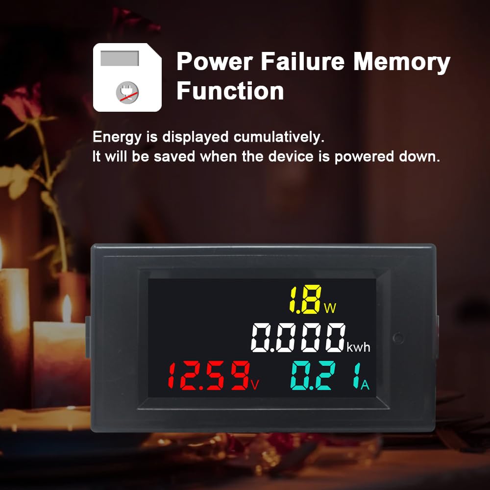 KETOTEK Voltmeter Ammeter DC 7-20V 100A Digital Watt Volt Meter Multimeter Panel Power Energy Monitor DC Voltage Current Meter with 100A Shunt